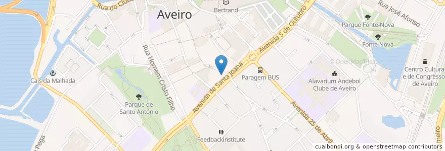 Mapa de ubicacion de A mulata en Portugal, Aveiro, Centro, Baixo Vouga, Aveiro, Glória E Vera Cruz.