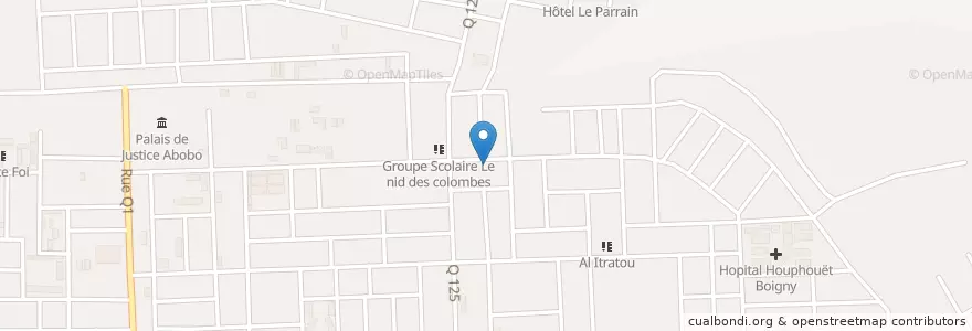 Mapa de ubicacion de Grand Centre Médical en Côte D'Ivoire, Abidjan, Abobo.