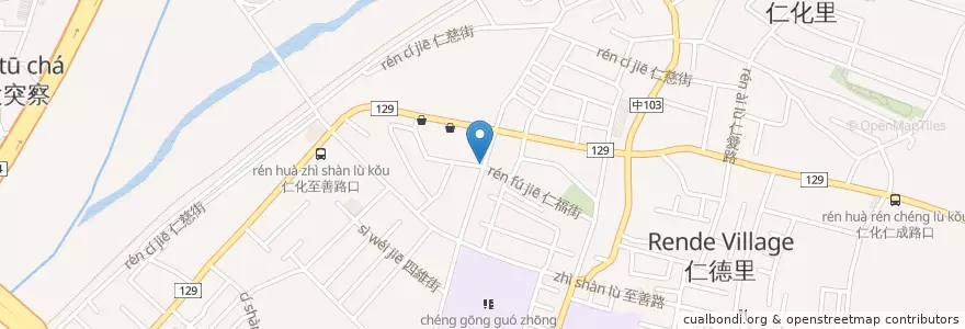 Mapa de ubicacion de 仁化福德宮 en Taiwan, Taichung, Dali.
