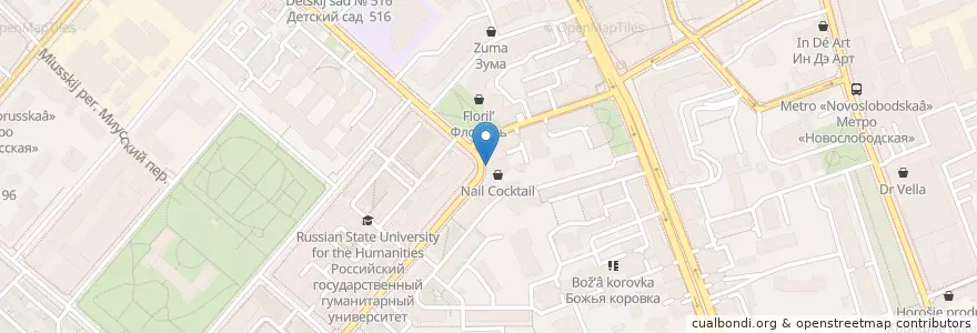 Mapa de ubicacion de Smoker's Street en Russie, District Fédéral Central, Moscou, Центральный Административный Округ, Тверской Район.