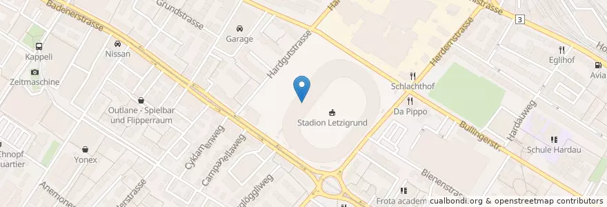 Mapa de ubicacion de Oval en Suisse, Zurich, District De Zurich, Zurich.