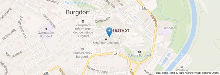 Mapa de ubicacion de Tigris Kebab + Pizza en Швейцария, Берн, Verwaltungsregion Emmental-Oberaargau, Verwaltungskreis Emmental, Burgdorf.