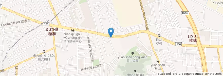 Mapa de ubicacion de 北基加油站中和站 en Tayvan, 新北市, 中和區, 板橋區.