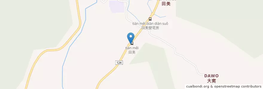 Mapa de ubicacion de 田美社區活動中心 en 타이완, 타이완성, 먀오리 현, 난좡향.