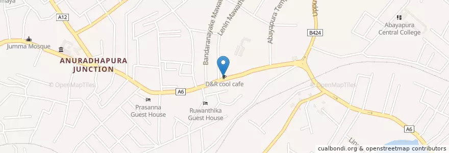 Mapa de ubicacion de D&R cool cafe en سريلانكا, கிழக்கு மாகாணம், තිරිකුණාමළය දිස්ත්‍රික්කය.