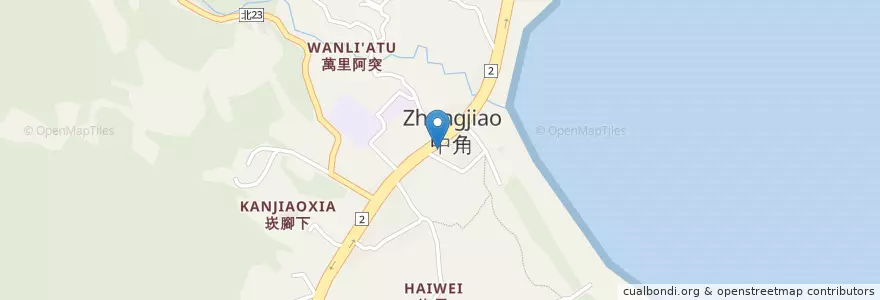 Mapa de ubicacion de 萬壽活動中心 en تايوان, تايبيه الجديدة, 金山區.