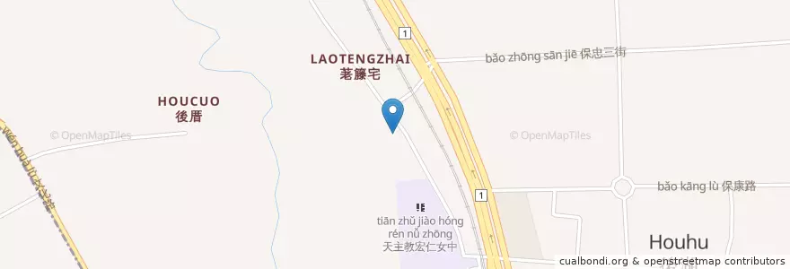 Mapa de ubicacion de 荖藤社區活動中心 en 台湾, 台湾省, 嘉義市, 嘉義県, 東区.