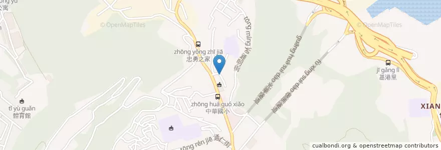 Mapa de ubicacion de 通明里民活動中心 en 臺灣, 臺灣省, 基隆市, 中山區.