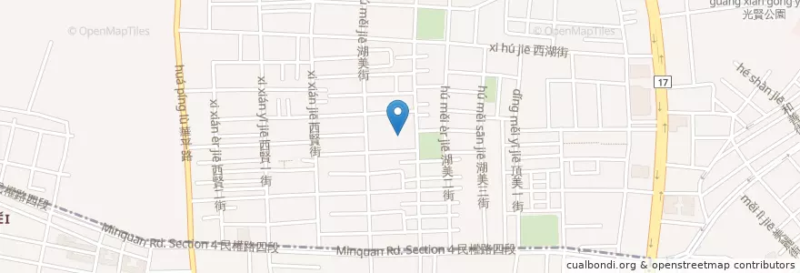 Mapa de ubicacion de 臺南市中西區西湖社區活動中心 en 臺灣, 臺南市, 中西區.