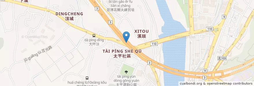 Mapa de ubicacion de 頂城市民活動中心 en 臺灣, 新北市, 新店區.