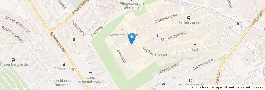 Mapa de ubicacion de Swiss Life Restaurant Binz49 en Suisse, Zurich, District De Zurich, Zurich.