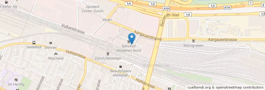 Mapa de ubicacion de SBB Café Bar WestLink en スイス, チューリッヒ, Bezirk Zürich, Zürich.