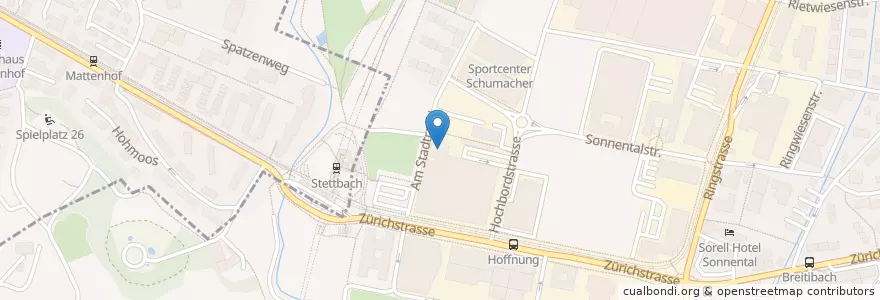 Mapa de ubicacion de Helsana Oase en Switzerland, Zurich, Bezirk Uster, Dübendorf.