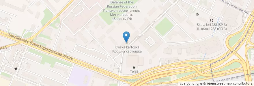 Mapa de ubicacion de Крошка Картошка en Rusia, Центральный Федеральный Округ, Москва, Северный Административный Округ, Хорошёвский Район.