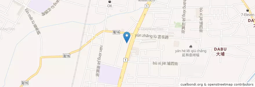 Mapa de ubicacion de 南興社區活動中心 en تايوان, مقاطعة تايوان, مقاطعة تشانغوا, 彰化市.