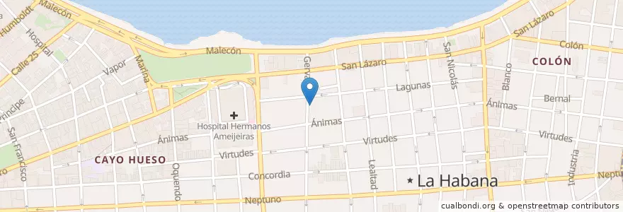 Mapa de ubicacion de Disco Habana Club en Cuba, La Habana, Centro Habana.