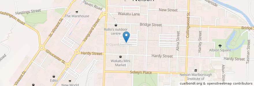 Mapa de ubicacion de The Nelson Market en ニュージーランド, ネルソン.