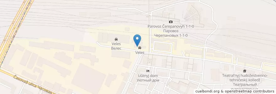 Mapa de ubicacion de Veles en ロシア, 中央連邦管区, モスクワ, Северный Административный Округ.