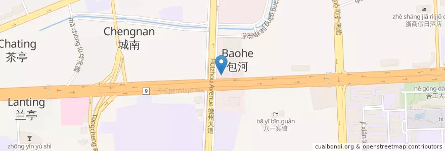 Mapa de ubicacion de 中国银行 en چین, آن‌هوئی, هفئی, 包河区 (Baohe), 合肥市区, 包公街道.