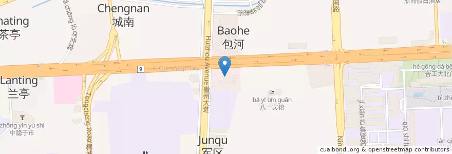 Mapa de ubicacion de 中国工商银行 en Çin, Anhui, Hefei, 包河区 (Baohe), 合肥市区, 包公街道.