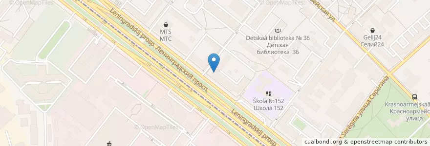 Mapa de ubicacion de Чебуречная en Rússia, Distrito Federal Central, Москва, Северный Административный Округ, Район Аэропорт.