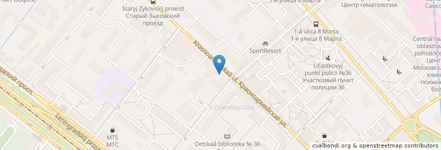 Mapa de ubicacion de Дос Бандидос en Rússia, Distrito Federal Central, Москва, Северный Административный Округ, Район Аэропорт.