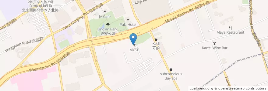 Mapa de ubicacion de MYST en 中国, 上海市.