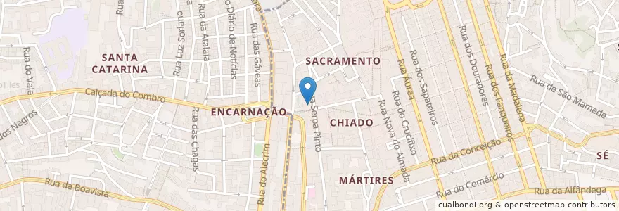 Mapa de ubicacion de 巴西人咖啡館 en 葡萄牙, Área Metropolitana De Lisboa, Lisboa, Grande Lisboa, 里斯本.