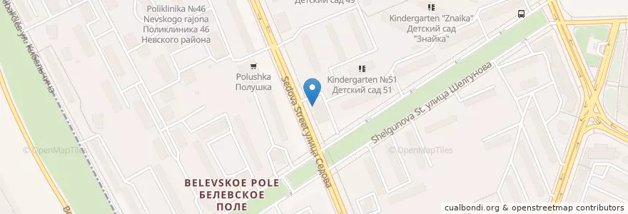 Mapa de ubicacion de Водопад en Russia, Northwestern Federal District, Leningrad Oblast, Saint Petersburg, Nevsky District, Обуховский Округ.