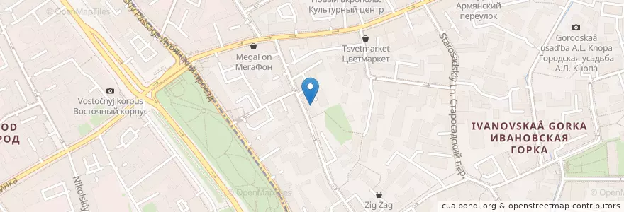 Mapa de ubicacion de Птица-Синица en Rússia, Distrito Federal Central, Москва, Центральный Административный Округ.