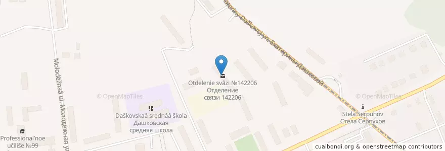 Mapa de ubicacion de Отделение связи №142206 en Rusia, Distrito Federal Central, Óblast De Moscú, Городской Округ Серпухов.