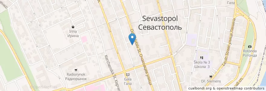 Mapa de ubicacion de СДЭК en Russie, District Fédéral Du Sud, Sébastopol, Севастополь, Ленинский Район, Ленинский Округ.