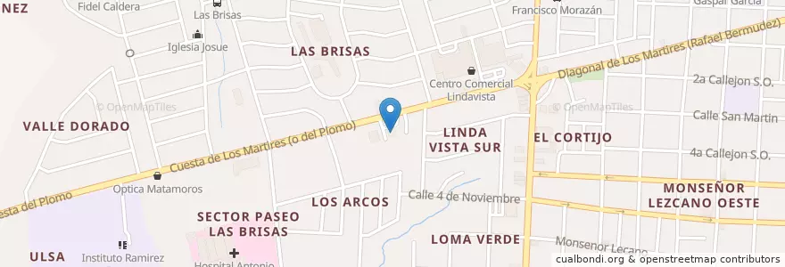 Mapa de ubicacion de Bac Sucursal Linda Vista. en نيكاراجوا, Departamento De Managua, Managua (Municipio).