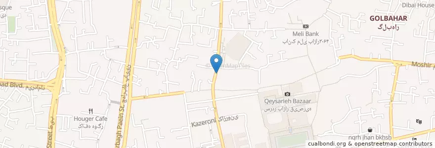 Mapa de ubicacion de کباب بریانی ترخون en 伊朗, استان اصفهان, شهرستان اصفهان, بخش مرکزی شهرستان اصفهان, اصفهان.