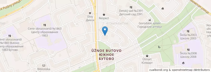 Mapa de ubicacion de Инвитро en Rusia, Distrito Federal Central, Москва, Юго-Западный Административный Округ, Район Южное Бутово.