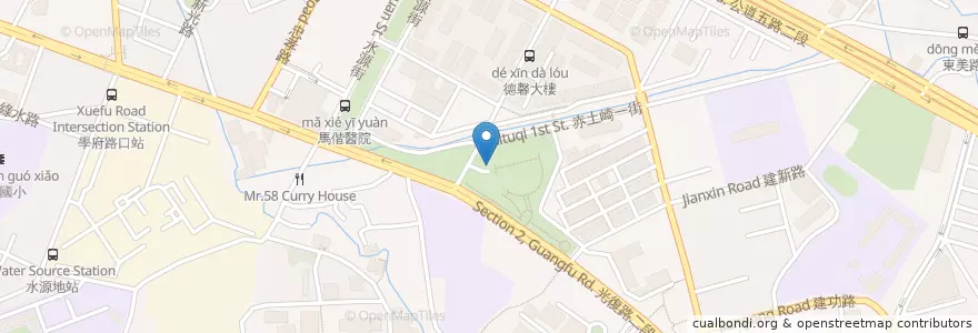 Mapa de ubicacion de 赤土崎地下停車場 en 타이완, 타이완성, 신주시, 둥구.
