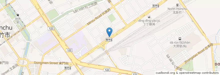 Mapa de ubicacion de 國賓大飯店(新光三越) en 타이완, 타이완성, 신주시, 둥구.