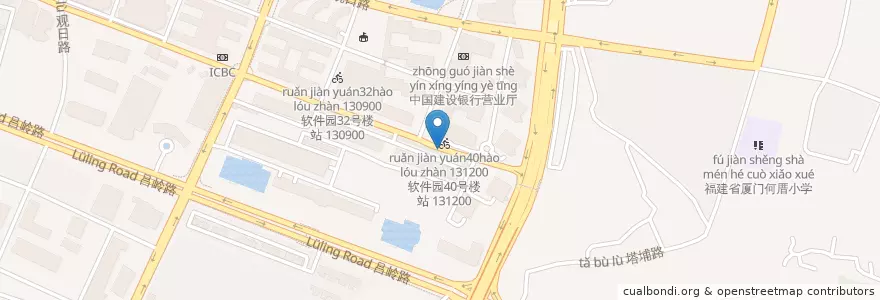 Mapa de ubicacion de 软件园54号楼站 131500 en Китай, Фуцзянь, 思明区.