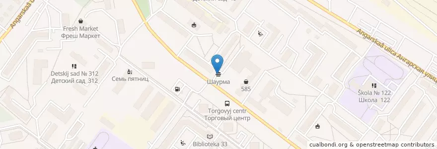 Mapa de ubicacion de Шаурма en Rusia, Уральский Федеральный Округ, Свердловская Область, Городской Округ Екатеринбург.