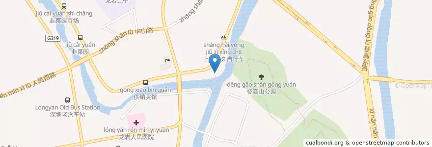 Mapa de ubicacion de 公共厕所 en چین, فوجیان, 龙岩市, 新罗区.