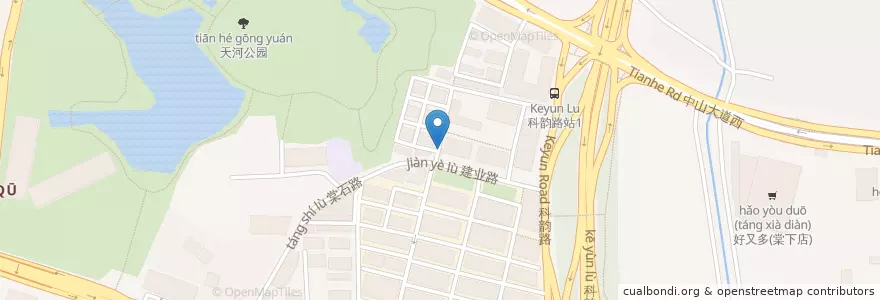 Mapa de ubicacion de Subway en China, Guangdong, Guangzhou City, Tianhe District, 天园街道.