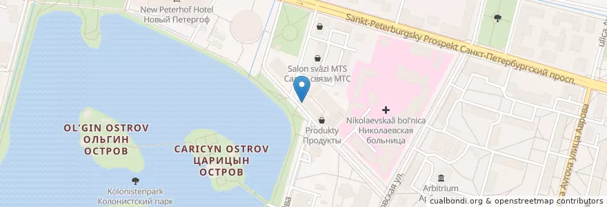 Mapa de ubicacion de Ржавая устрица en Russland, Föderationskreis Nordwest, Oblast Leningrad, Sankt Petersburg, Rajon Petrodworez, Peterhof.
