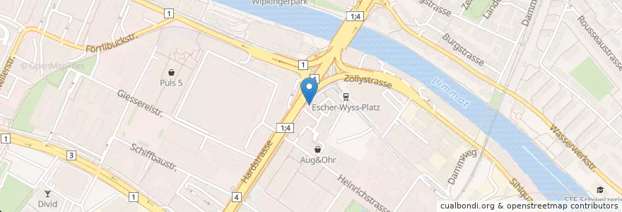 Mapa de ubicacion de IQ Bar en Svizzera, Zurigo, Distretto Di Zurigo, Zurigo.
