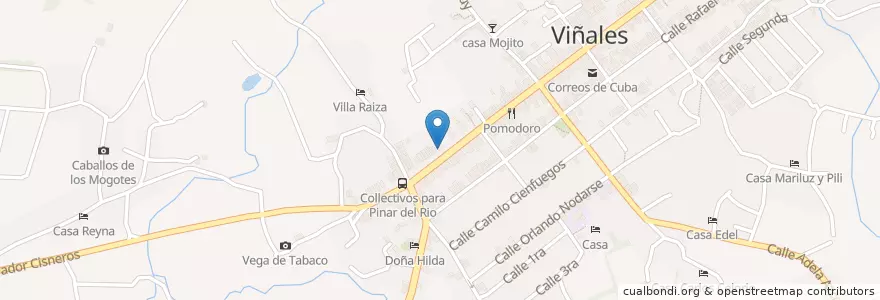Mapa de ubicacion de Cafeteria (CUP) en كوبا, Pinar Del Río, Viñales.