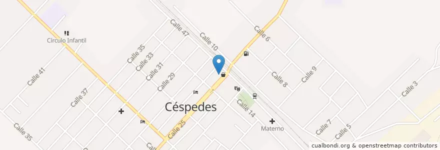 Mapa de ubicacion de Tribunal de Justicia de Cespedes en 古巴, Camagüey, Céspedes, Pueblo De Céspedes.