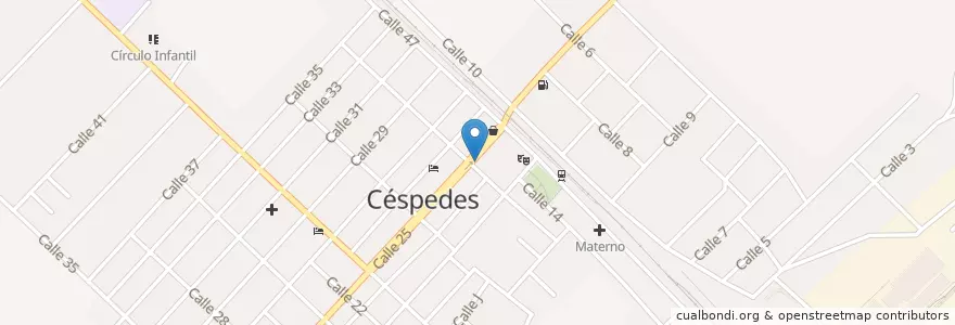 Mapa de ubicacion de Pizzeria Napolitana en キューバ, Camagüey, Céspedes, Pueblo De Céspedes.