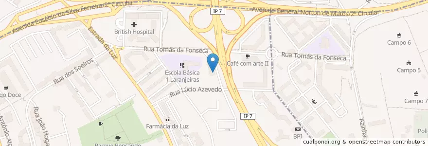 Mapa de ubicacion de Sabe Bem en 포르투갈, Área Metropolitana De Lisboa, Lisboa, Grande Lisboa, 리스본, São Domingos De Benfica.