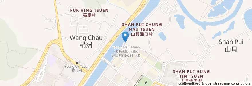 Mapa de ubicacion de 涌口村(1)公廁 Chung Hau Tsuen (1) Public Toilet en China, Hong Kong, Provincia De Cantón, Nuevos Territorios, 元朗區 Yuen Long District.
