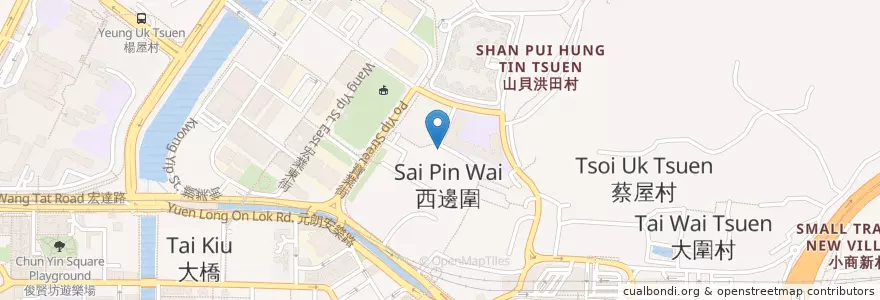Mapa de ubicacion de 西邊圍(2)公廁 Sai Pin Wai (2) Public Toilet en China, Hong Kong, Cantão, Novos Territórios, 元朗區 Yuen Long District.