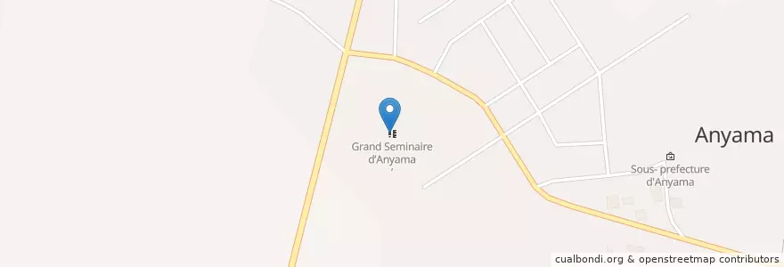 Mapa de ubicacion de Grand Seminaire Saint Cœur de Marie d’Anyama en Côte D’Ivoire, Abidjan, Anyama.